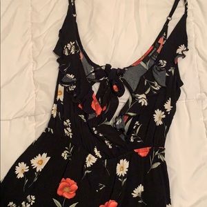 floral open back romper